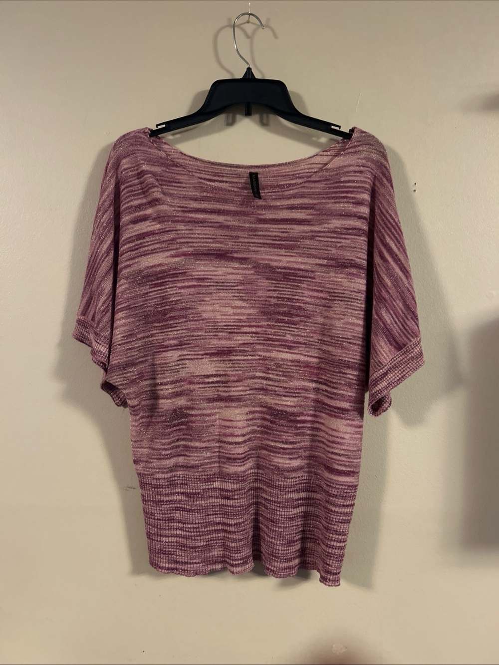 Massini Marled Lavender Short-Sleeve Knit Top